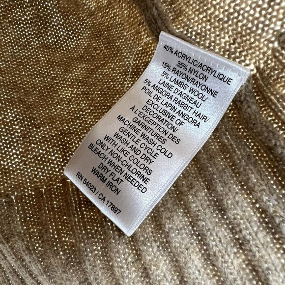 Vintage Old Navy Camel Tan V-Neck Perfect Fit 90's Y2K Sweater Wool Angora XXL - Picture 5 of 5